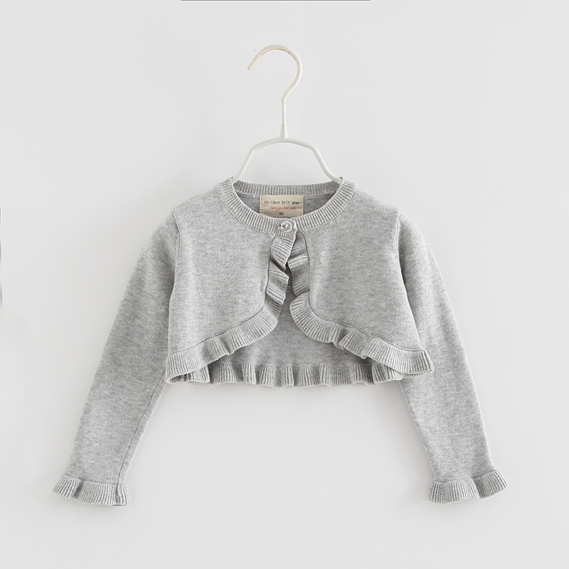 2-7T Toddler Kid Baby Girls Clothes Autumn Winter Knitted Top Long Sleeve Cardigan Sweater Elegant Ruffles Knitwear Coat Outfit alx