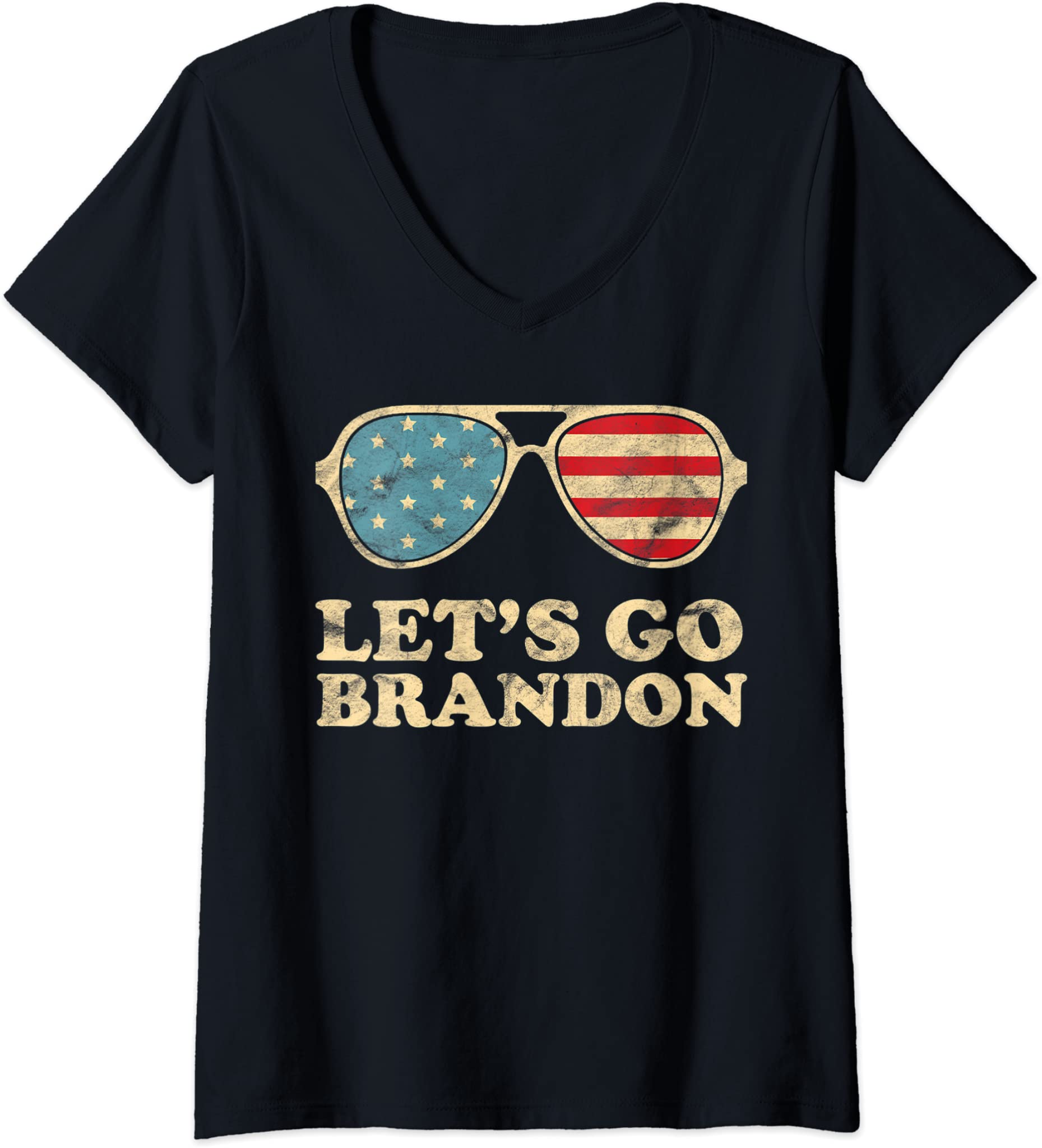 Womens Let’S Go Brandon V-Neck T-Shirt