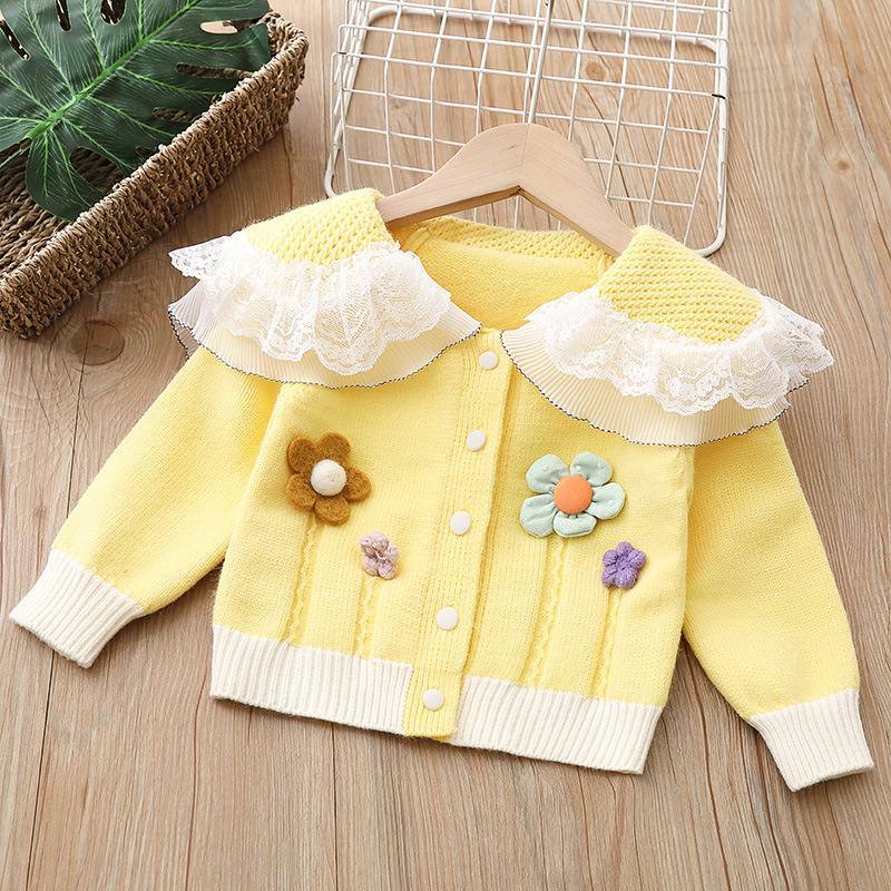 2022 Gilrs Knitting Sweater Autumn Winter New Kids Top Outwear Sweatshirt Outfit for 0-7Years Children Cardigans Jacket alx