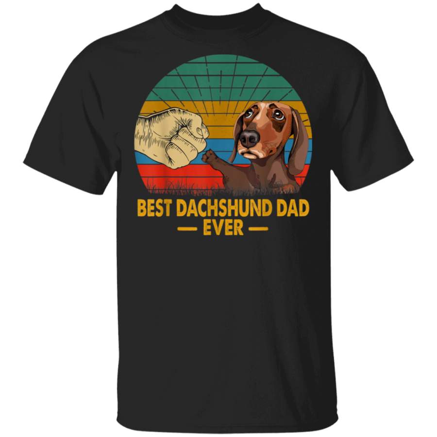 Vintage Best Dachshund Dad Ever Funny Dog Lovers TShirt