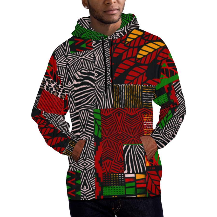 African Afro Dashiki Adinkra Kente Pattern All Over Print Pattern Hoodie