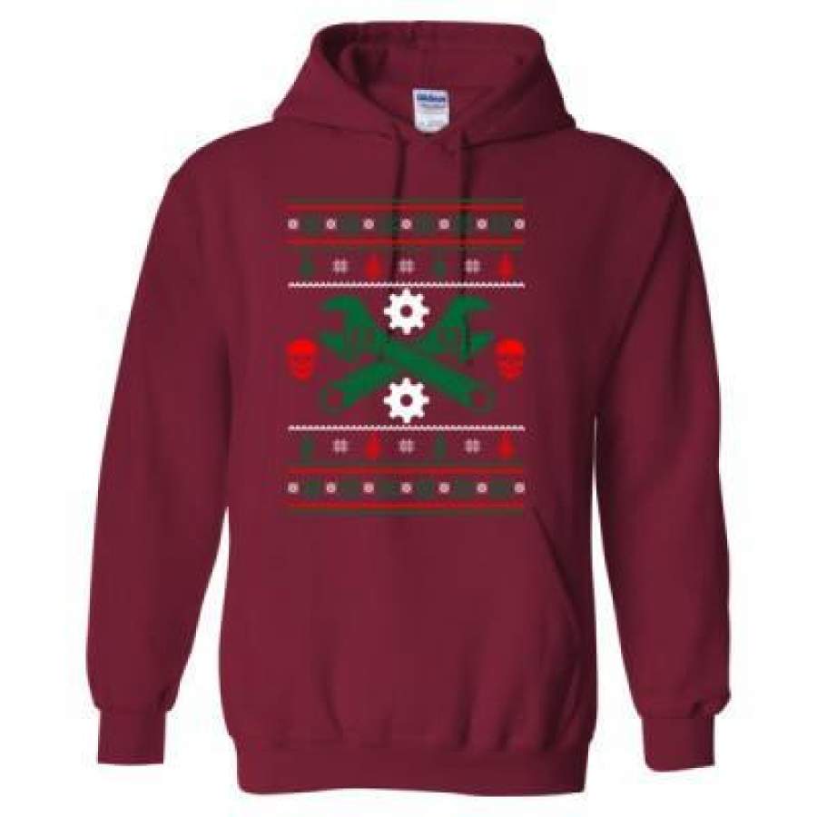 AGR Mechanic Ugly Christmas Sweater Xmas – Heavy Blend™ Hooded Sweatshirt