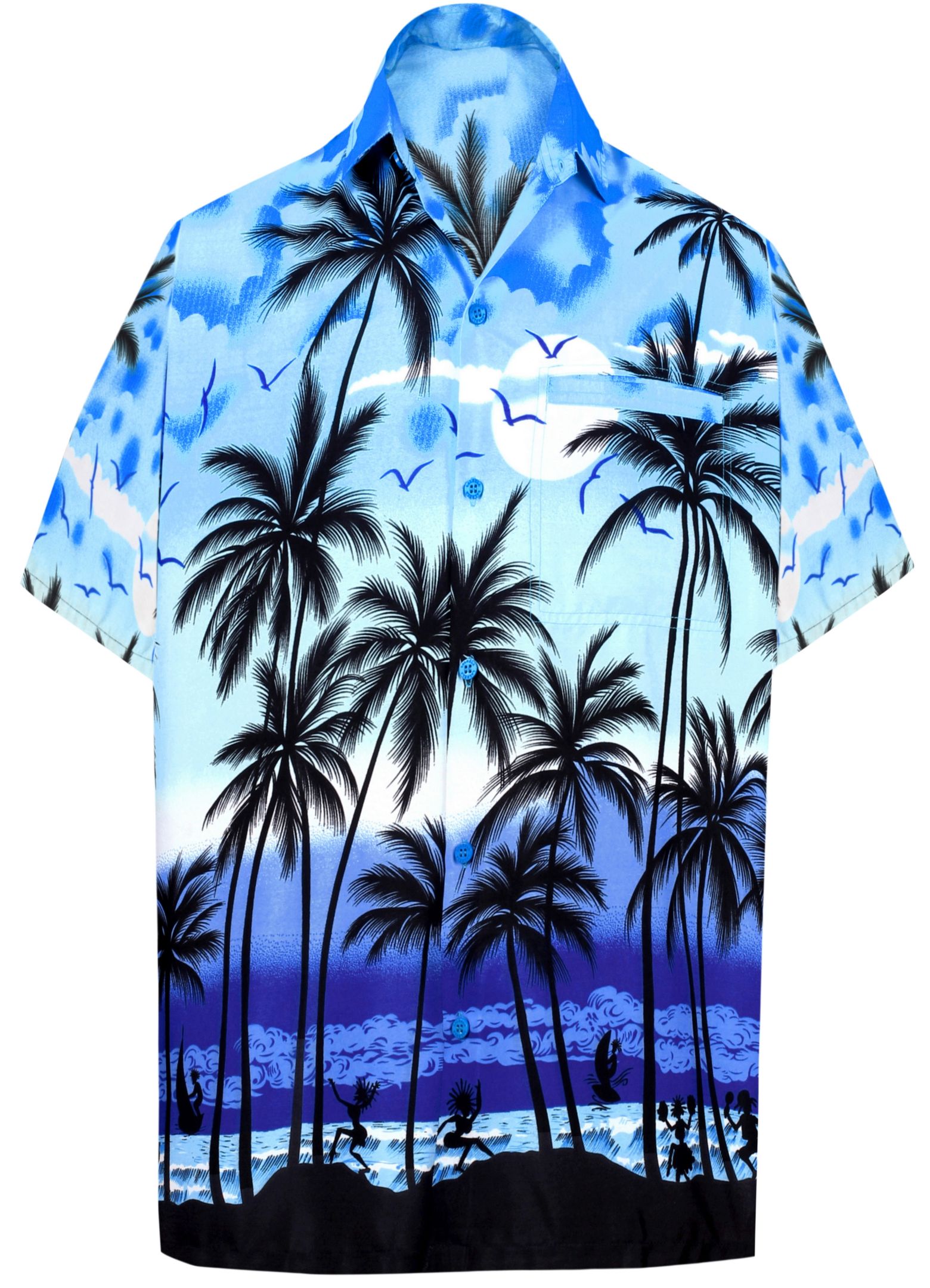 Palm Wave Blue Unique Design Hawaii Shirt Ha97469