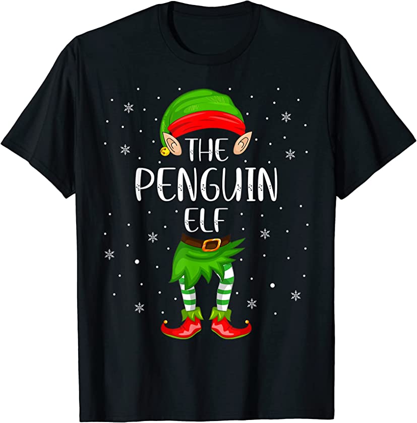 Penguin Elf Xmas Party Matching Family Christmas T-Shirt