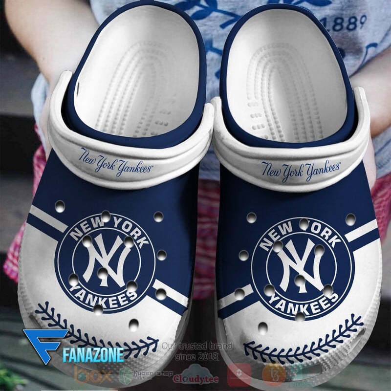 New York Yankees Navy-White MLB Sport Crocss Clogs Crocband Shoes Comfortable For Men Women and Kids