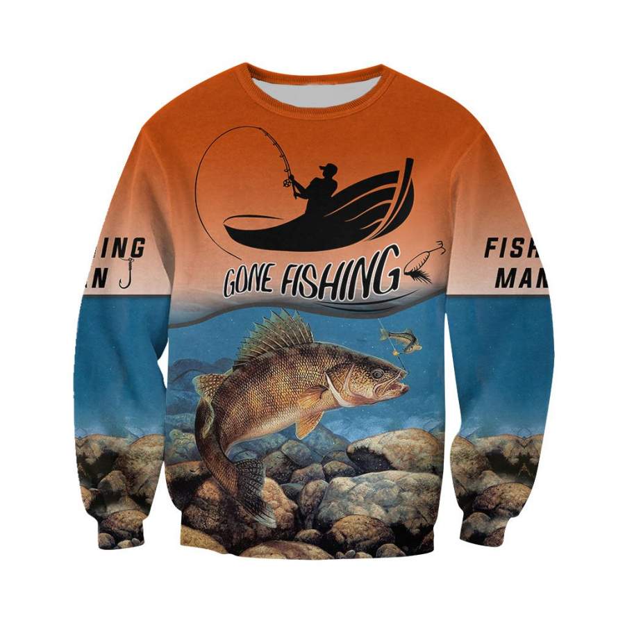 Bass fish Gone fishing all over print T shirt, Hoodie, Sweat shirt, tank top – IPH540