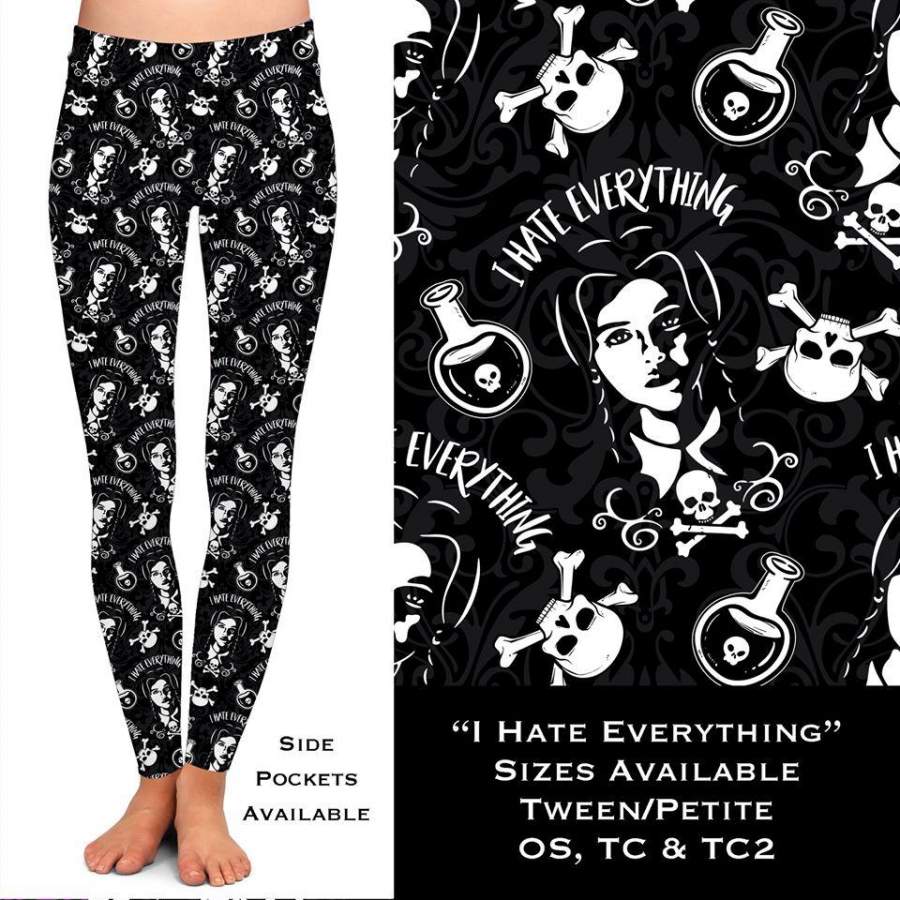[PRE-ORDER]Custom I Hate Everything Watercolor Leggings, Capri Joggers, & Joggers – Pre Orders Close 7/28
