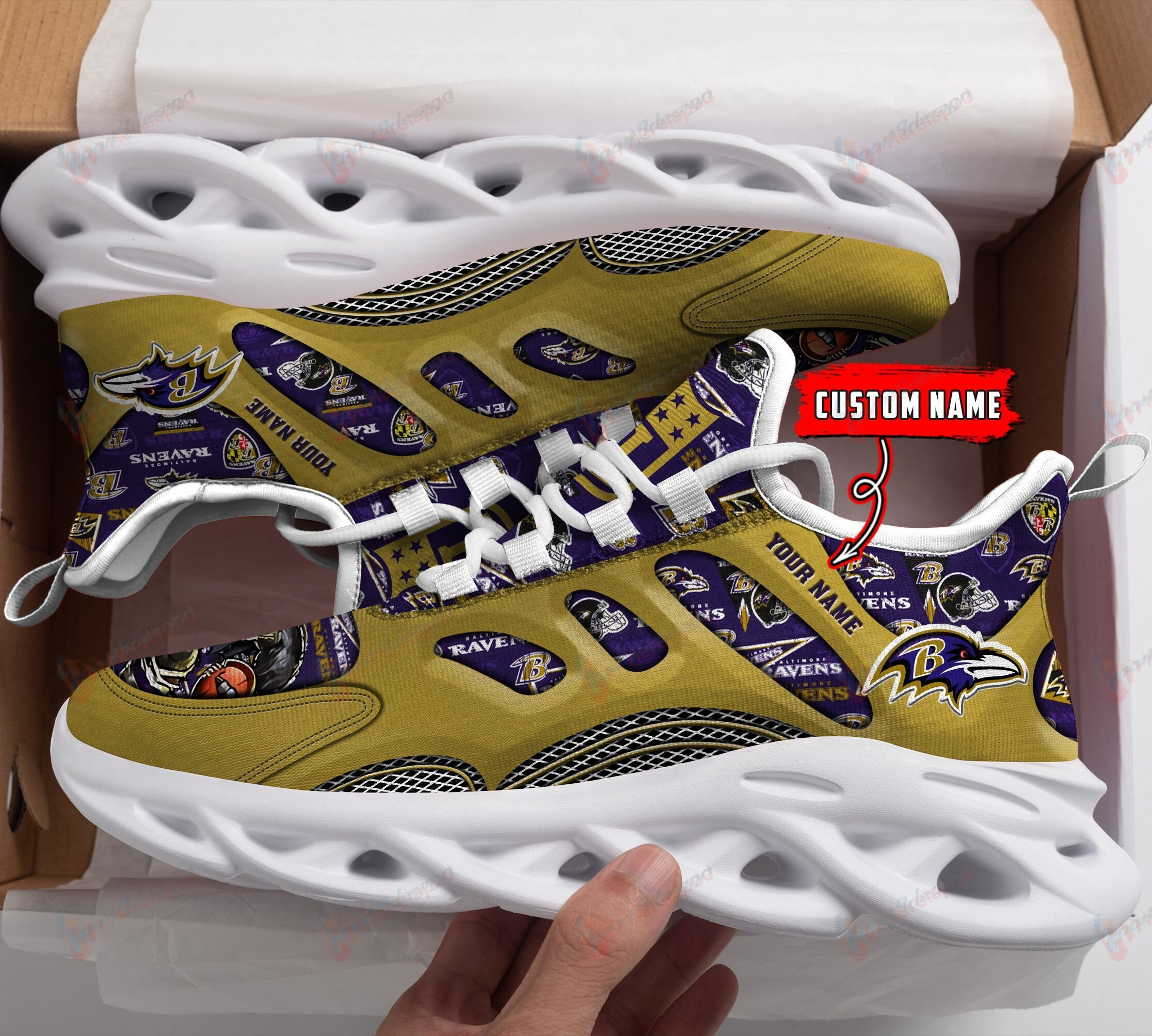 Baltimore Ravens Personalized Yezy Running Sneakers 190