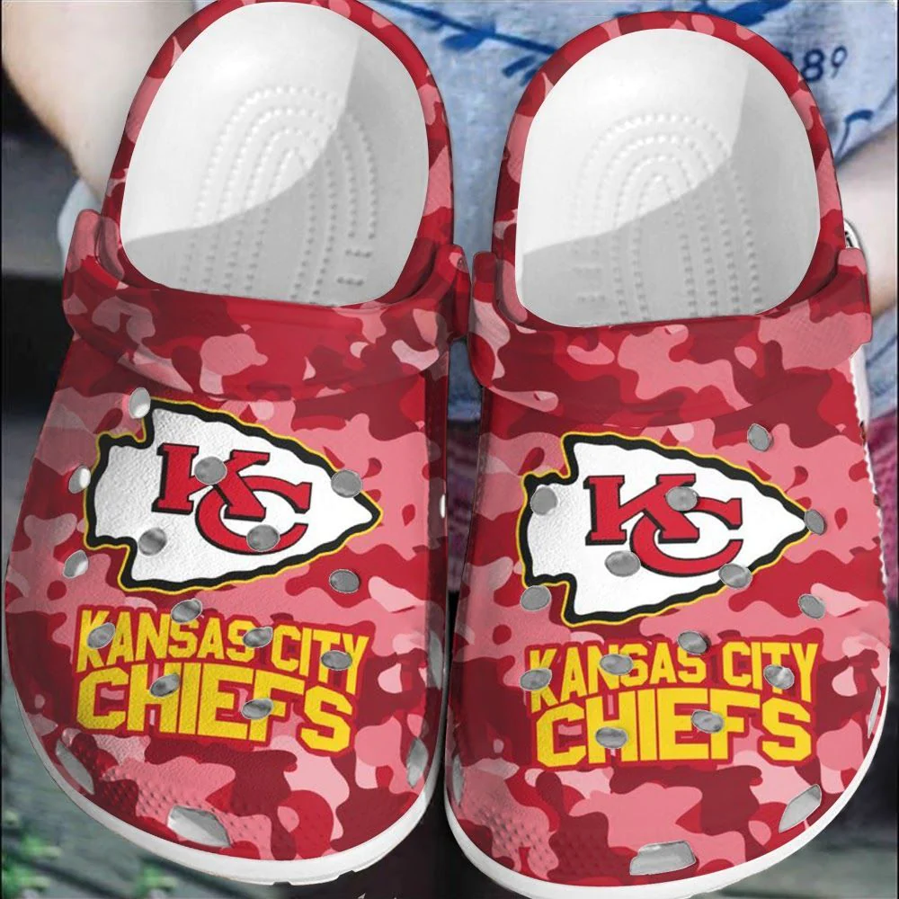 NFL KC Chiefs Football Clogs Crocband Shoes Comfortable For Men Women