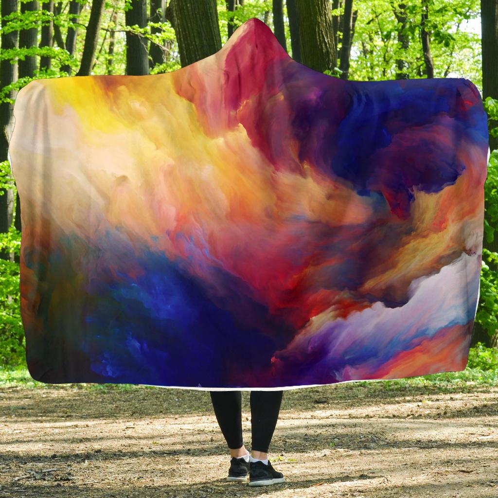 Vortex Twist Swirl Water Color Design Hooded Blanket