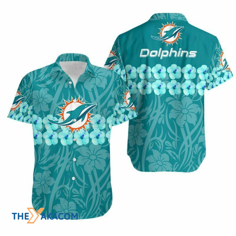 Miami Dolphins Hibiscus Gift Short Sleeve Hawaiian Shirt