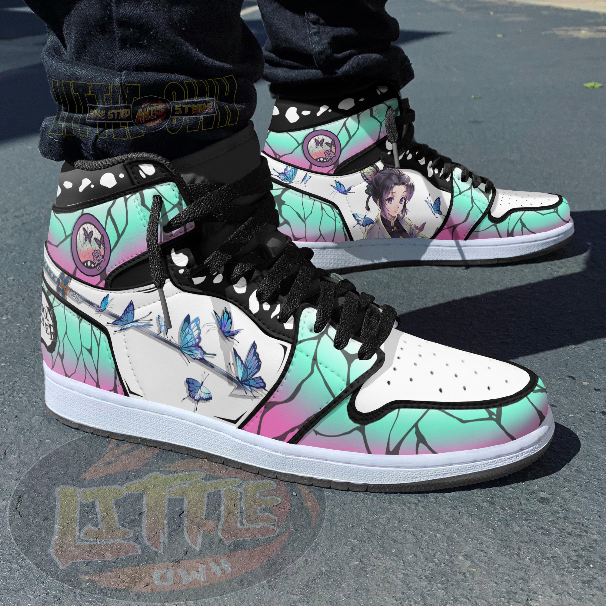 Shinobu Kochou Shoes Custom Demon Slayer Anime Jd Sneakers