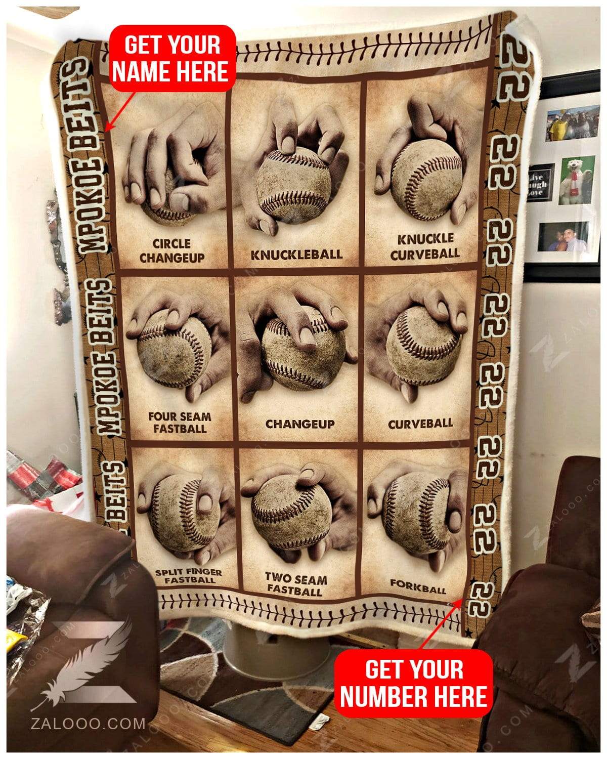 Custom Baseball – Baseball Pitching Grips Quilt Blanket Ep1035