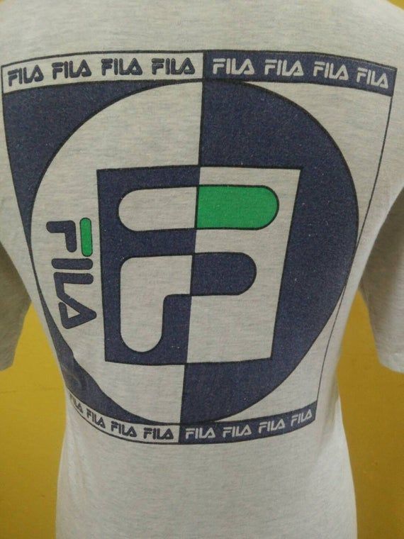 Mega Vintage Fila Italy Shirt Big Logo Spell Out Vintage Street Wear Shirt