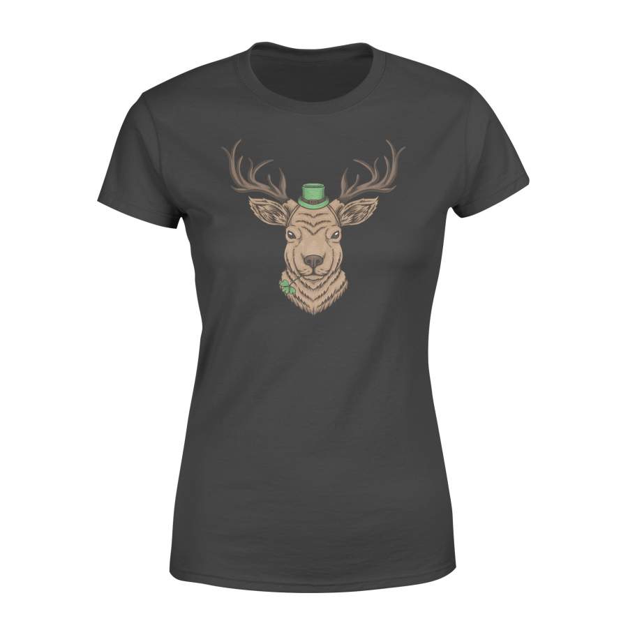 Cute Deer Shamrock Shirt, St Paddys Gifts, st pattricks women t-shirt NQS150