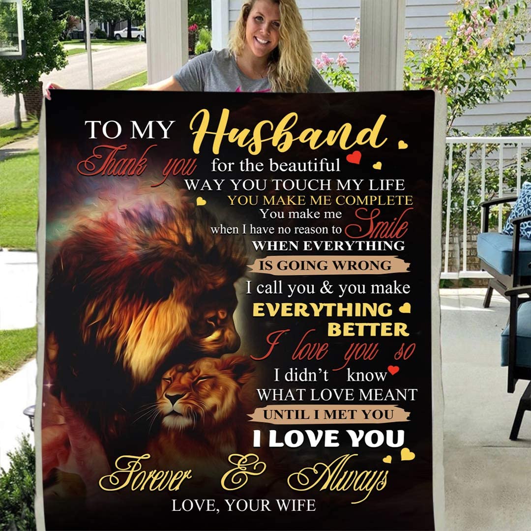 To my husband personalized custom 3d custom fleece photo blanket fan gift love your wife