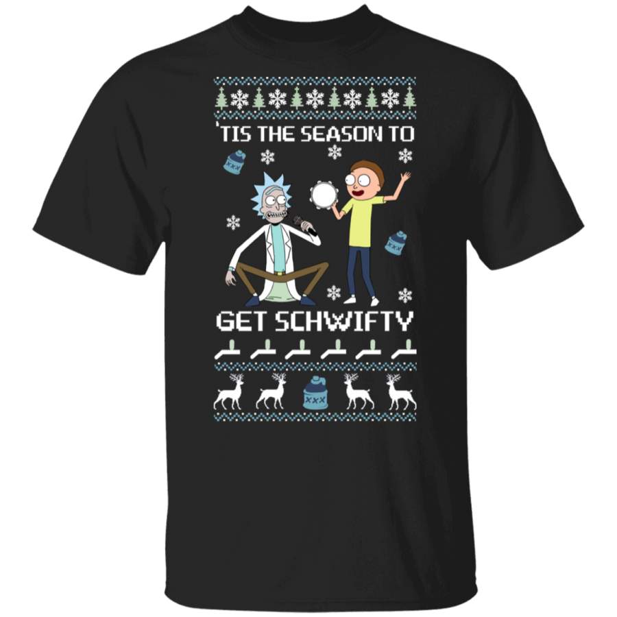 Rick And Morty Christmas Funny Shirt Tis The Season To Get Riggity