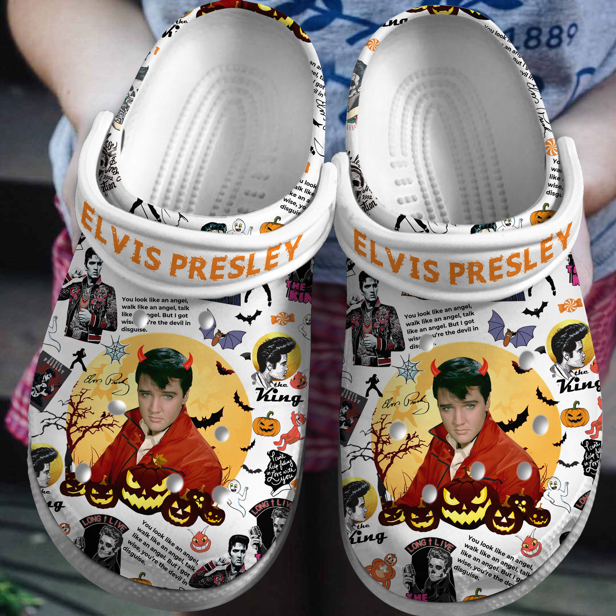 Elvis Presley Music Crocs Crocband Clogs Shoes Comfortable For Men Women and Kids 6