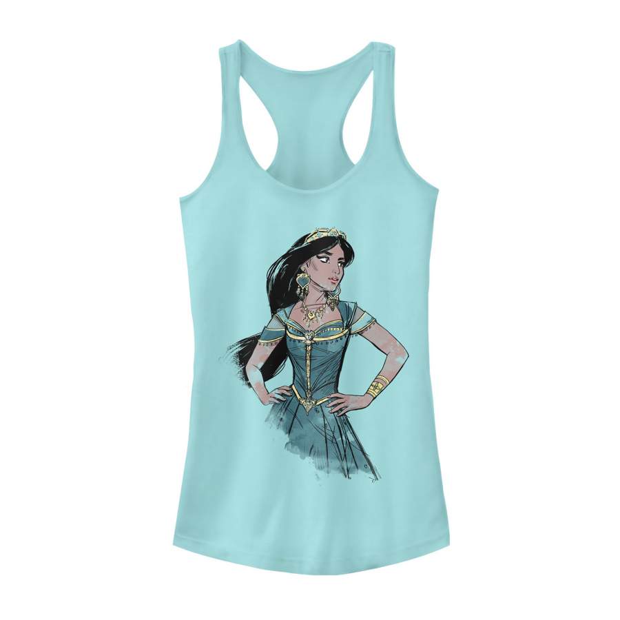 Aladdin Junior’s Jasmine Sketch Profile  Racerback Tank