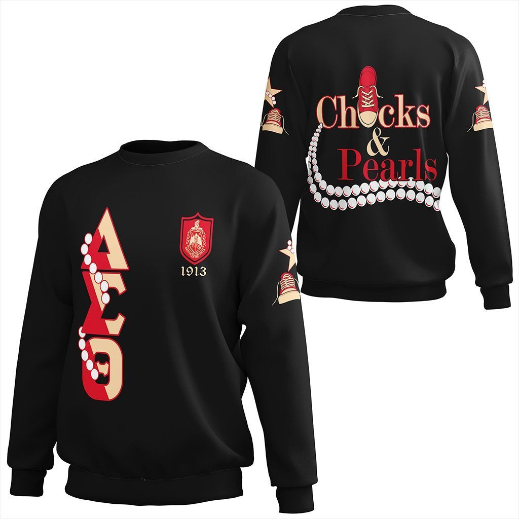 Greek Life Sweatshirt – Delta Sigma Theta Pearls K.H Chucks And Pearls Sweatshirt J0