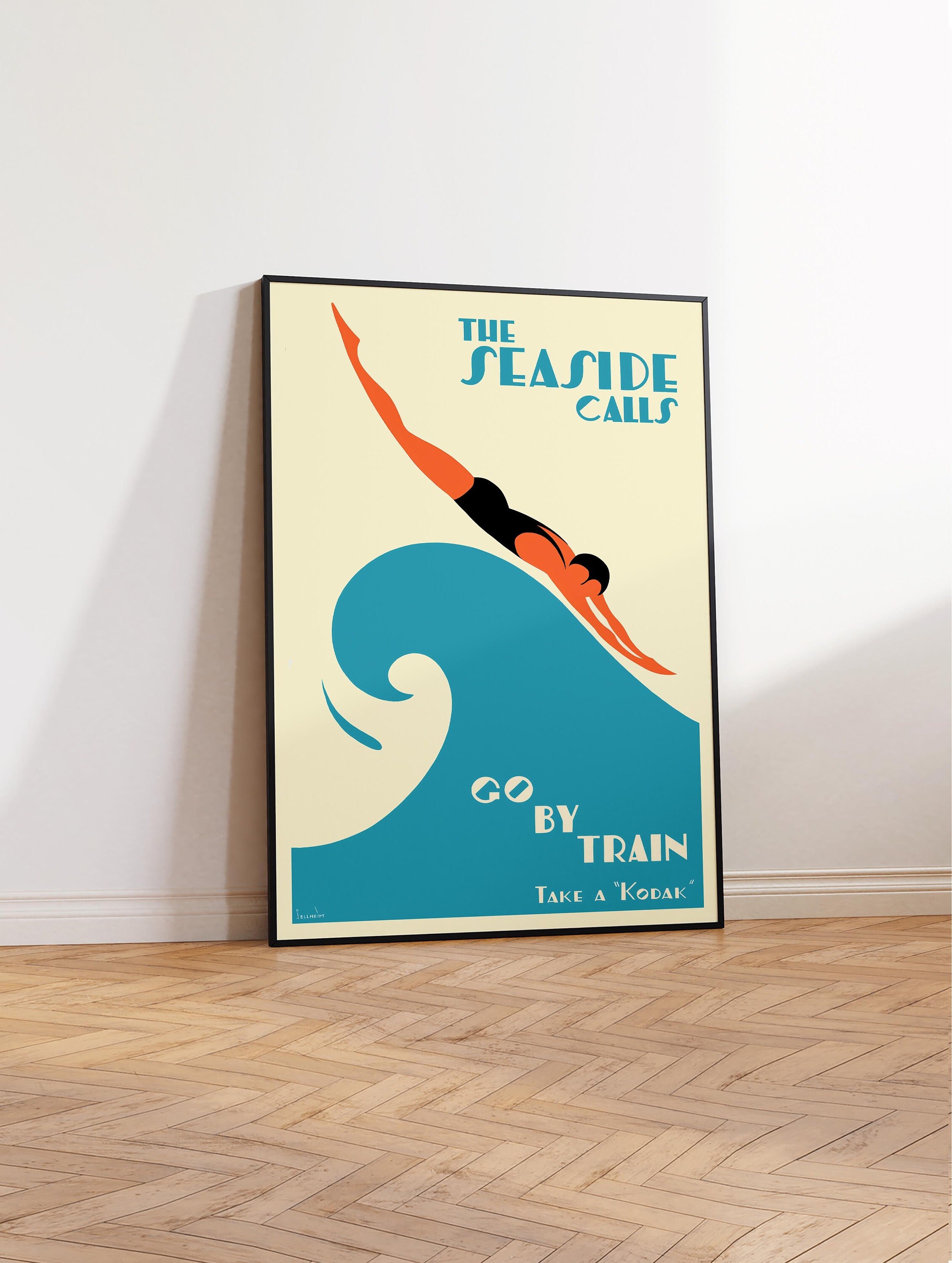 The Seaside Calls – Australian vintage travel poster by Gert Sellheim Art Deco 1930 – Gift Idea – Wall Art Poster Print – Sizes A2/A3/A4