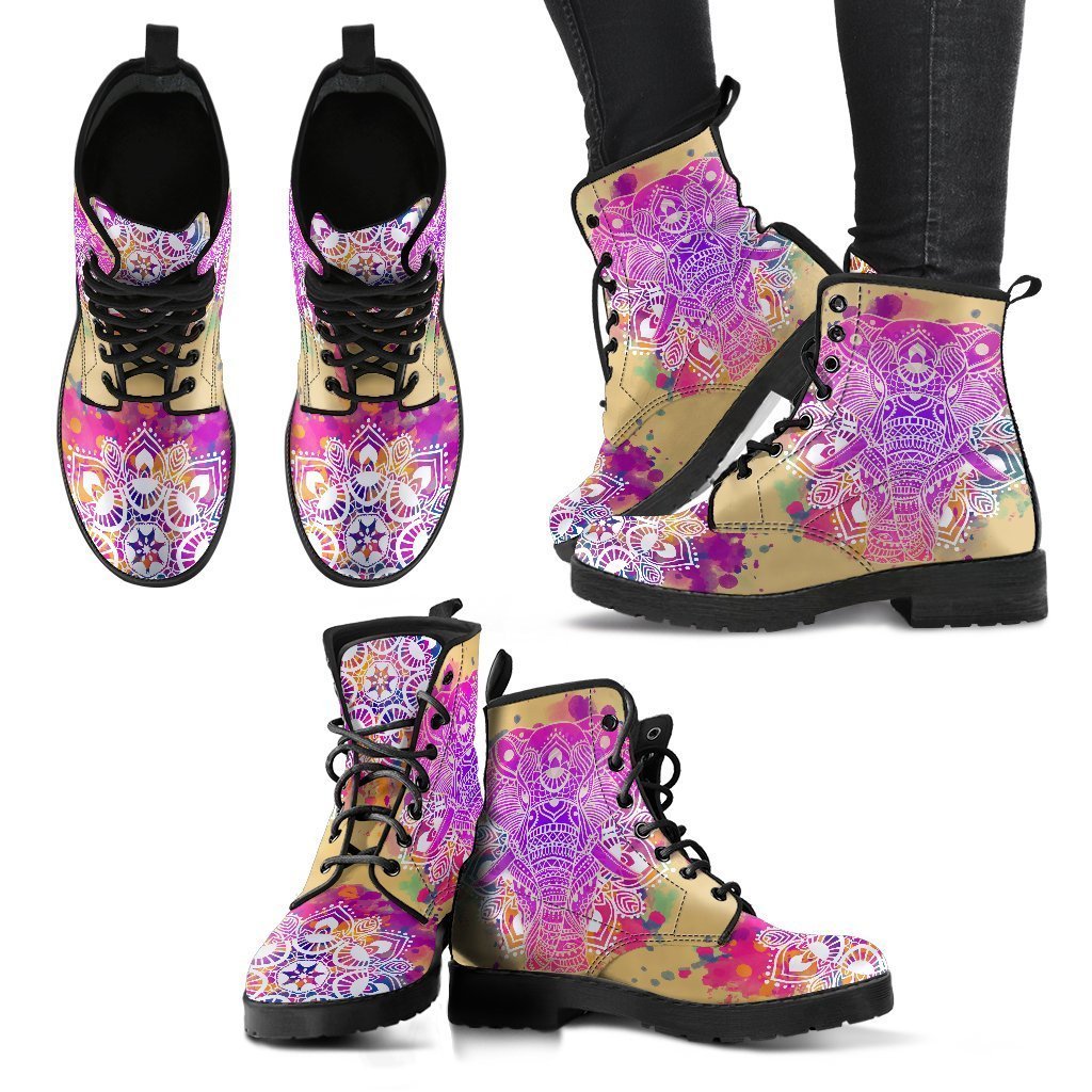 Spiritual Elephant Women’S Leather Boots Fashion Boots Custom Shoes