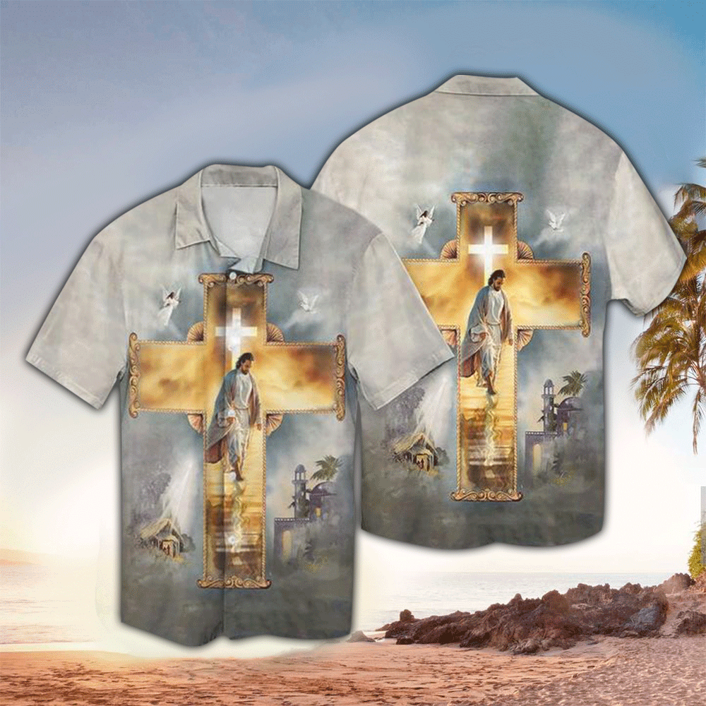 Gate Way To Heaven Jesus And Cross Hawaii Shirt Aloha Ha6971