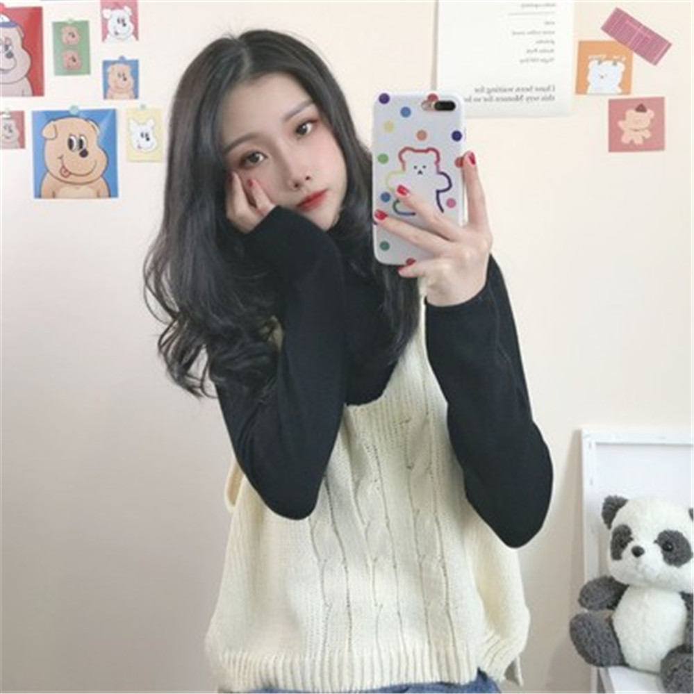 All-match Short Style Womens Tide Fashion Elegant Streetwear Sleeveless Sweaters 2021 Sweater Vest Women Solid Simple Outwear alx