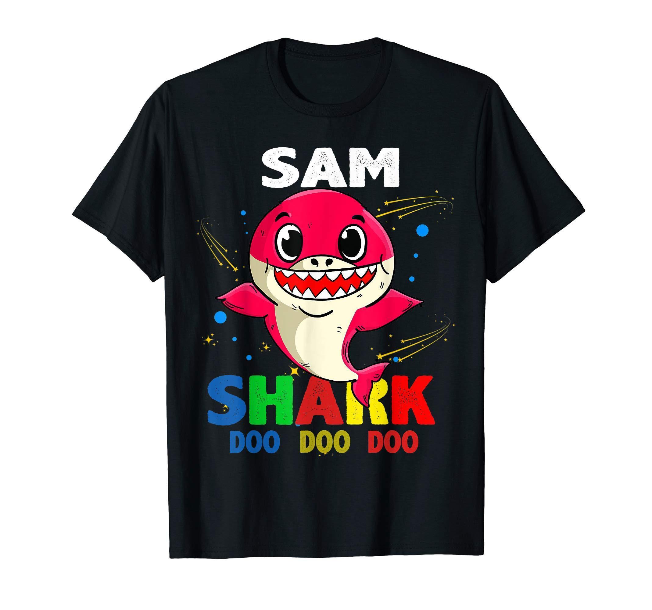 Custom Name Sam Shark Doo Doo Doo Shark Funny T Shirt