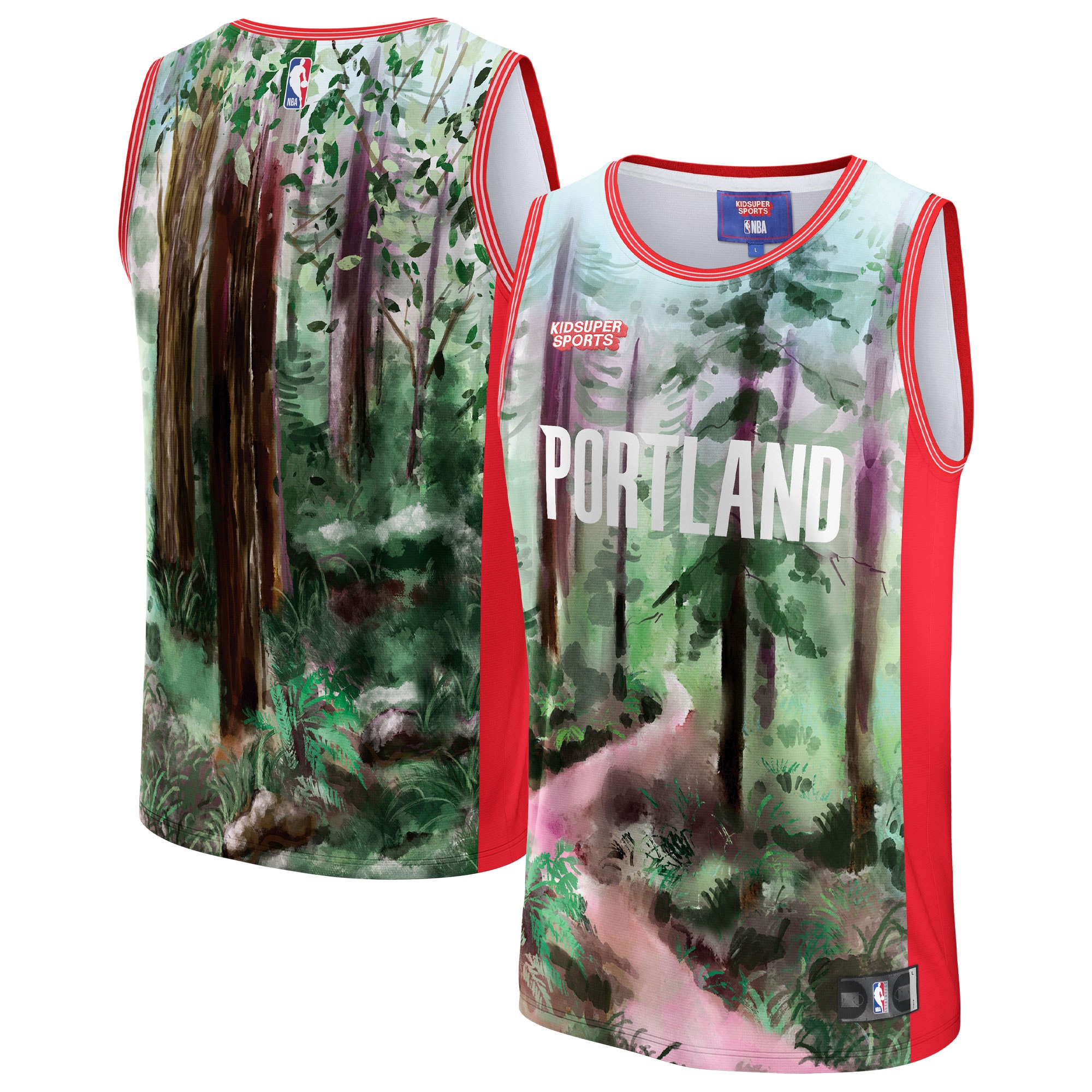 Portland Trail Blazers NBA & KidSuper Studios by Unisex Hometown Jersey – Green