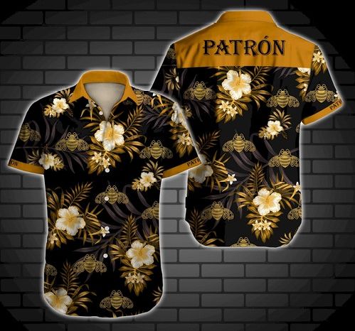 Patron Hawaiian Shirt Graphic Print Short Sleeve Casual Ha84854