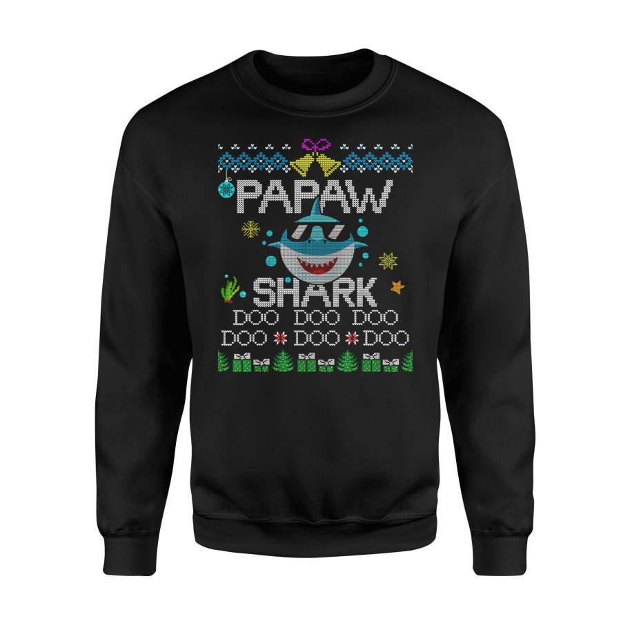 Christmas gift idea Mens Papaw Shark Xmas Matching Family Group T-Shirt – Standard Fleece Sweatshirt