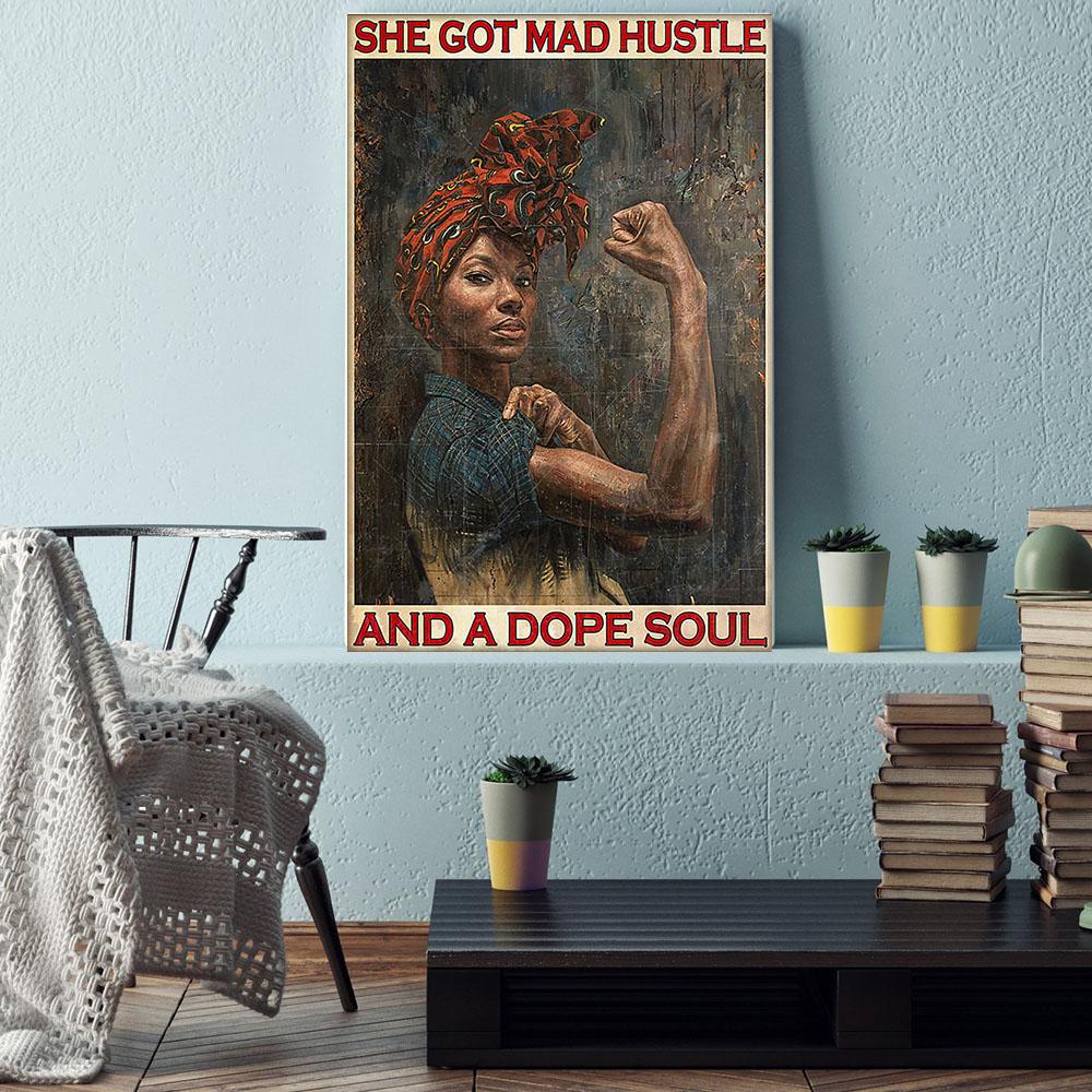 South Africa Canvas Prints Perfect African Poster Black Woman Illustration Black Man Appealing Home Decor Canvas