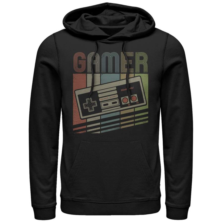 Nintendo Men’s Retro NES Gamer Controller  Lightweight Hoodie