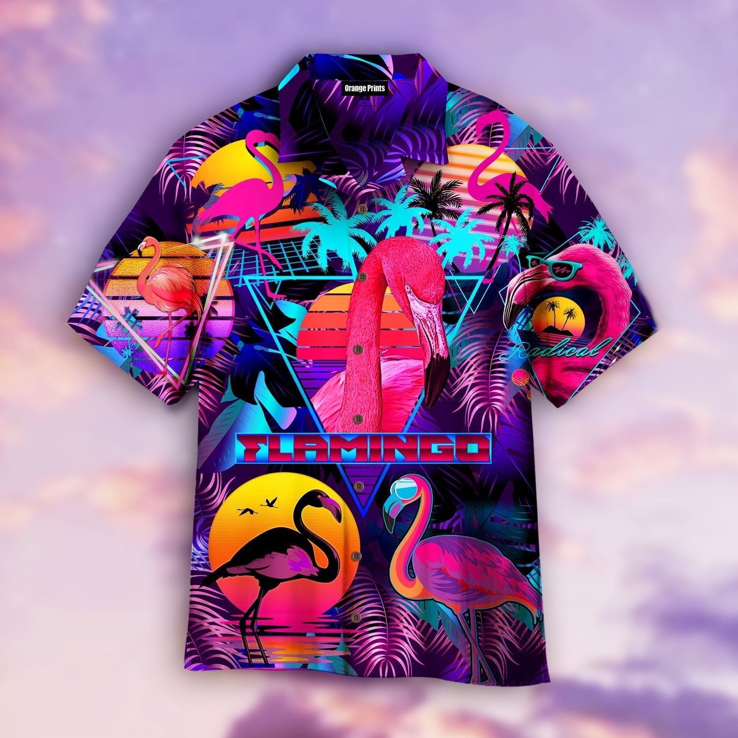 Retro Neon Tropical Flamingo Aloha Hawaii Shirts For Men And Women Ha97594