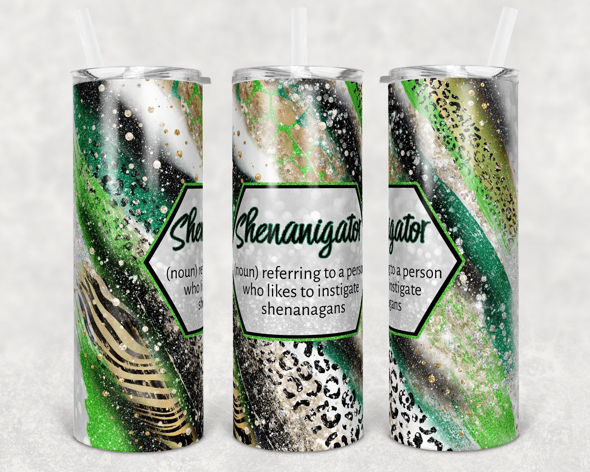 Agate Milky Way Sassy Shenanigator Safari Animal Skinny Tumbler