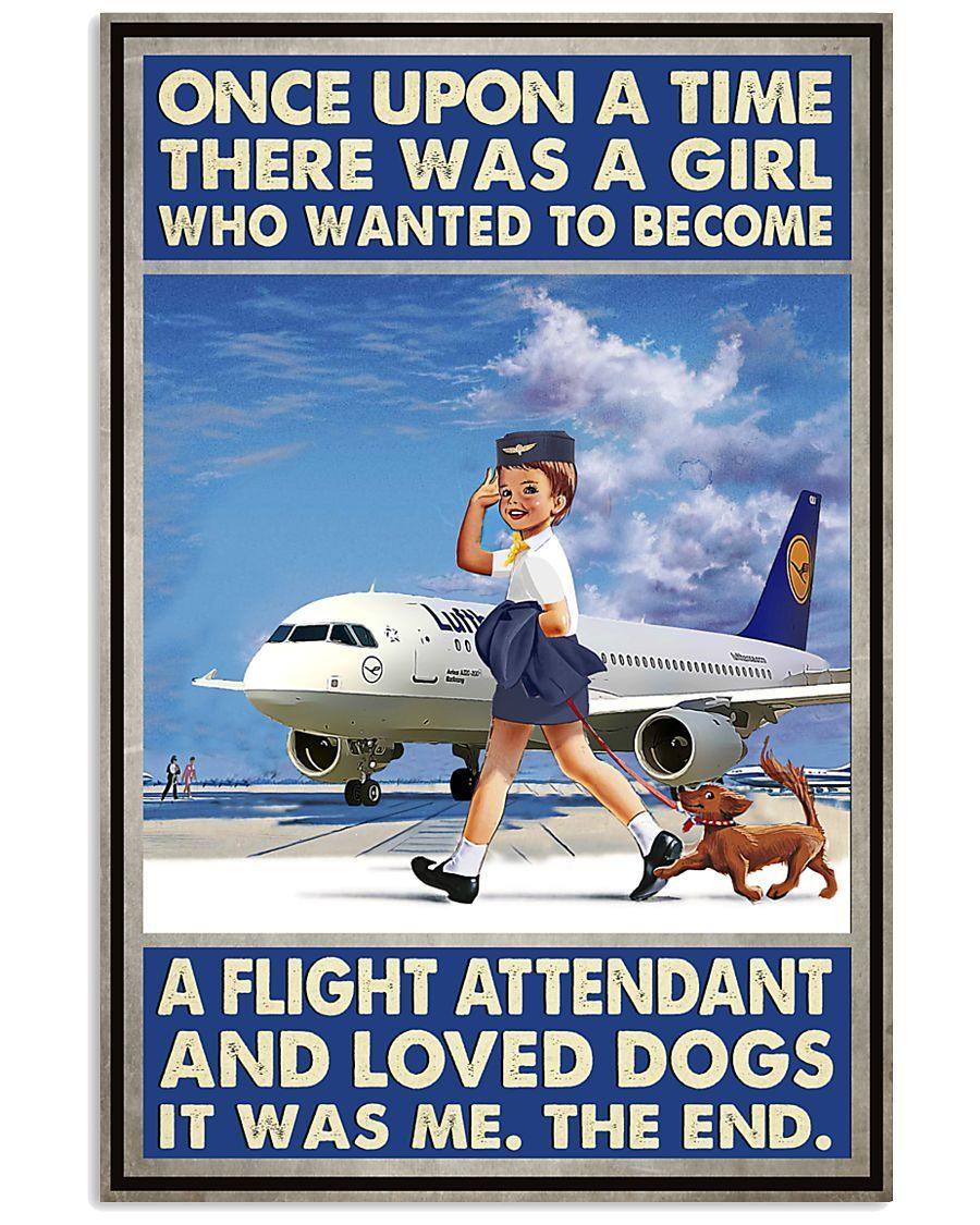 A Flight Attendant And Love Dogs – Best Idea Gift For Dog Lover, Gift For Home Decor, Gift For Family – Horizontal Canvas Matte Canvas Wall Art