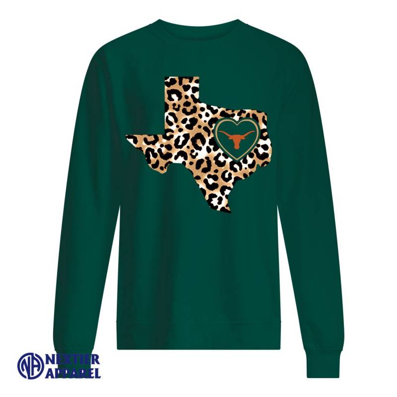 Texas Longhorns leopard layer shirt Unisex Sweatshirt