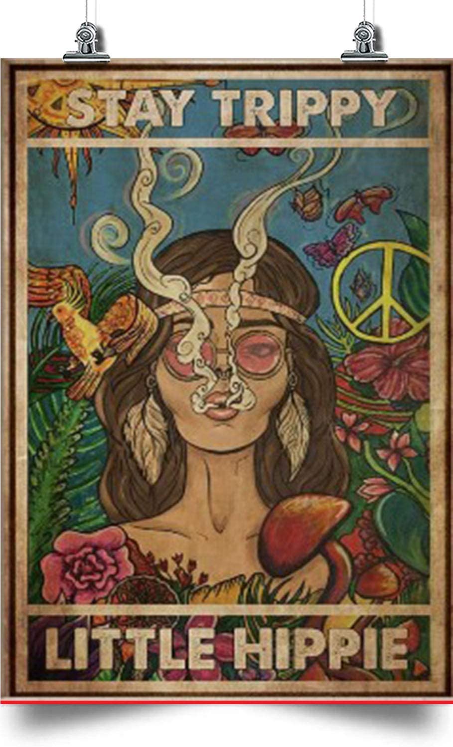 Hippie Vertical Poster-Stay Trippy-Little Hippie- Home Decoration Poster, Wall Poster, Home And Room Decoration, Gifts For Friends And Relatives, Souvenirs.