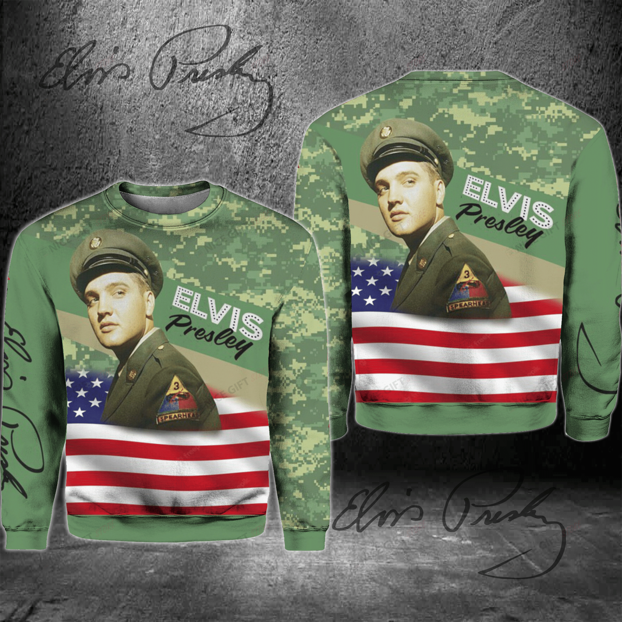 Elvis Presley Crewneck Sweatshirt 3Cs-A0F6