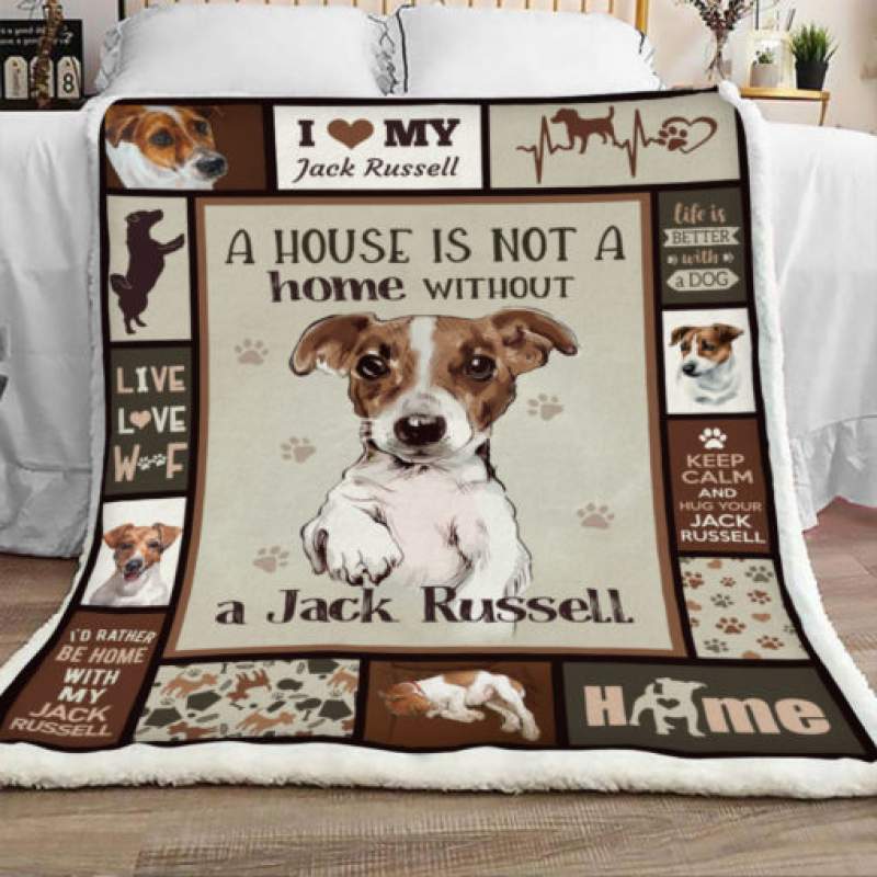 Jack Russell Dog Sherpa Blanket FB0101 85O33