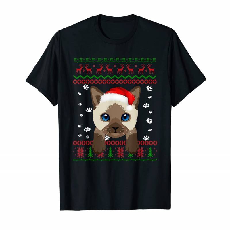 Siamese Cat Ugly Christmas Sweater Cat Lover Gift T-shirt