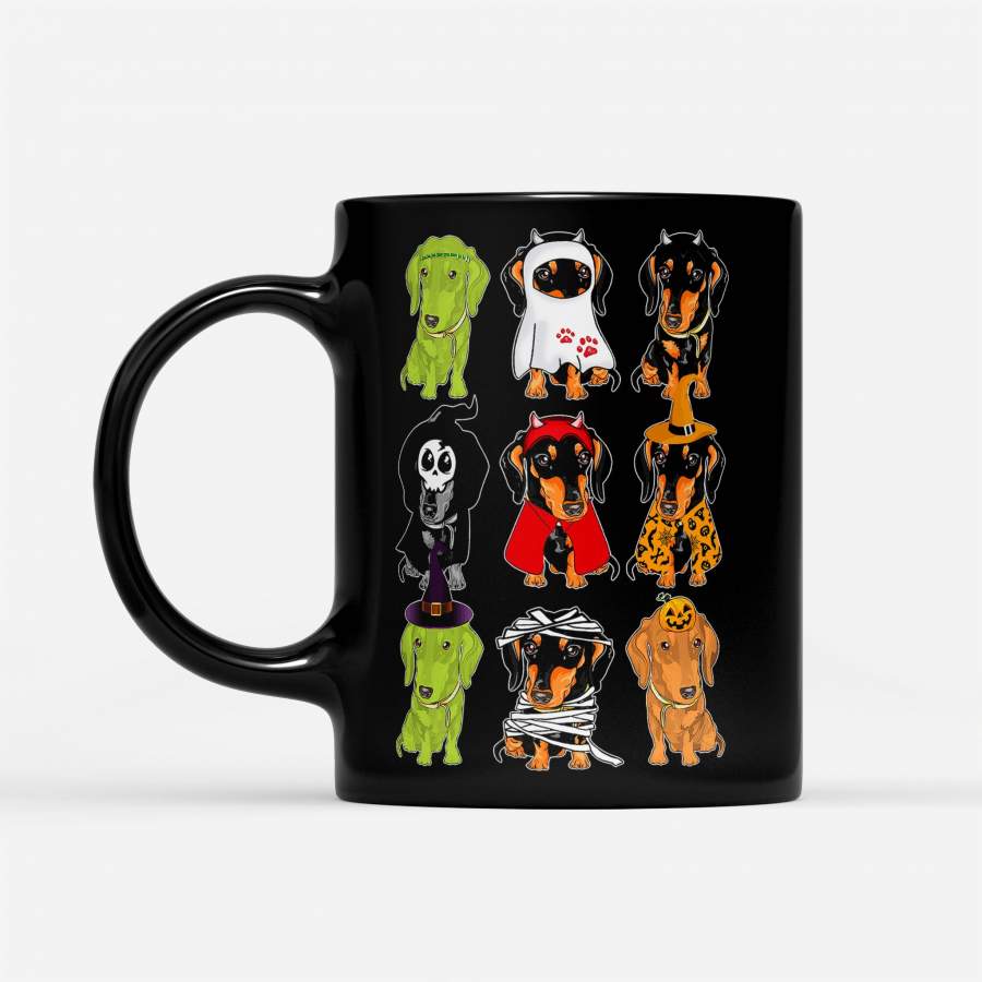 Daschund Haloween Chacracters Costume – Black Mug