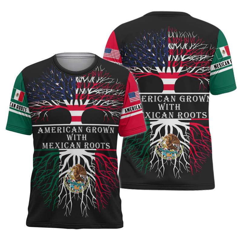 American Grown With Mexican Roots 3D All Over Printed T-Shirt  HD02631