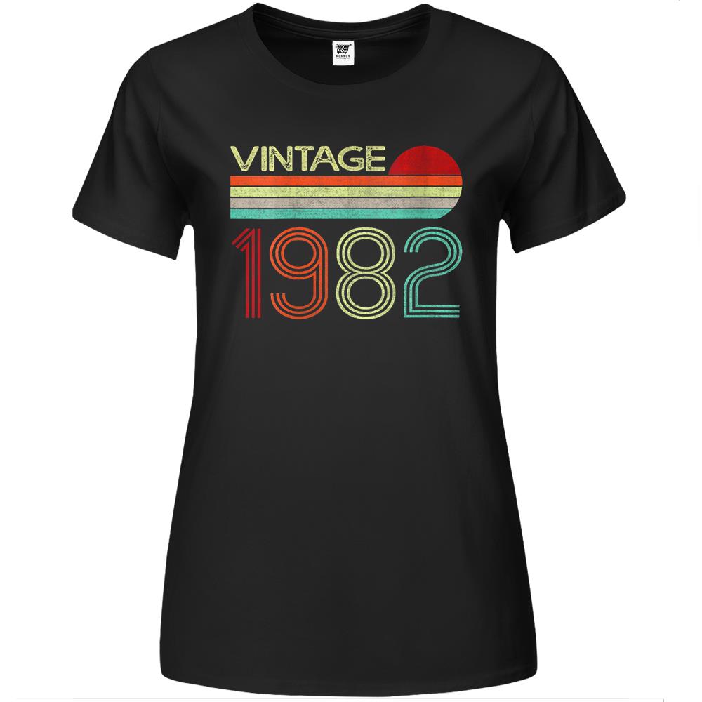 Womens Vintage 1982 40Th Birthday Gift Men Women 40 Years Old Premium Womens T Shirts