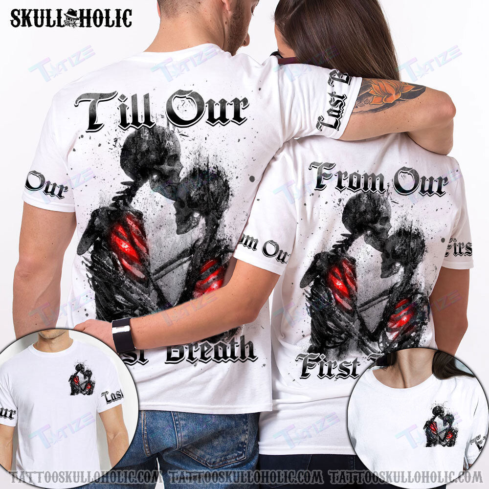 Matching Couple Shirt Red Heart Skeleton Couple 3D All Over Printed Shirt, Sweatshirt, Hoodie, Bomber Jacket Size S – 5Xl