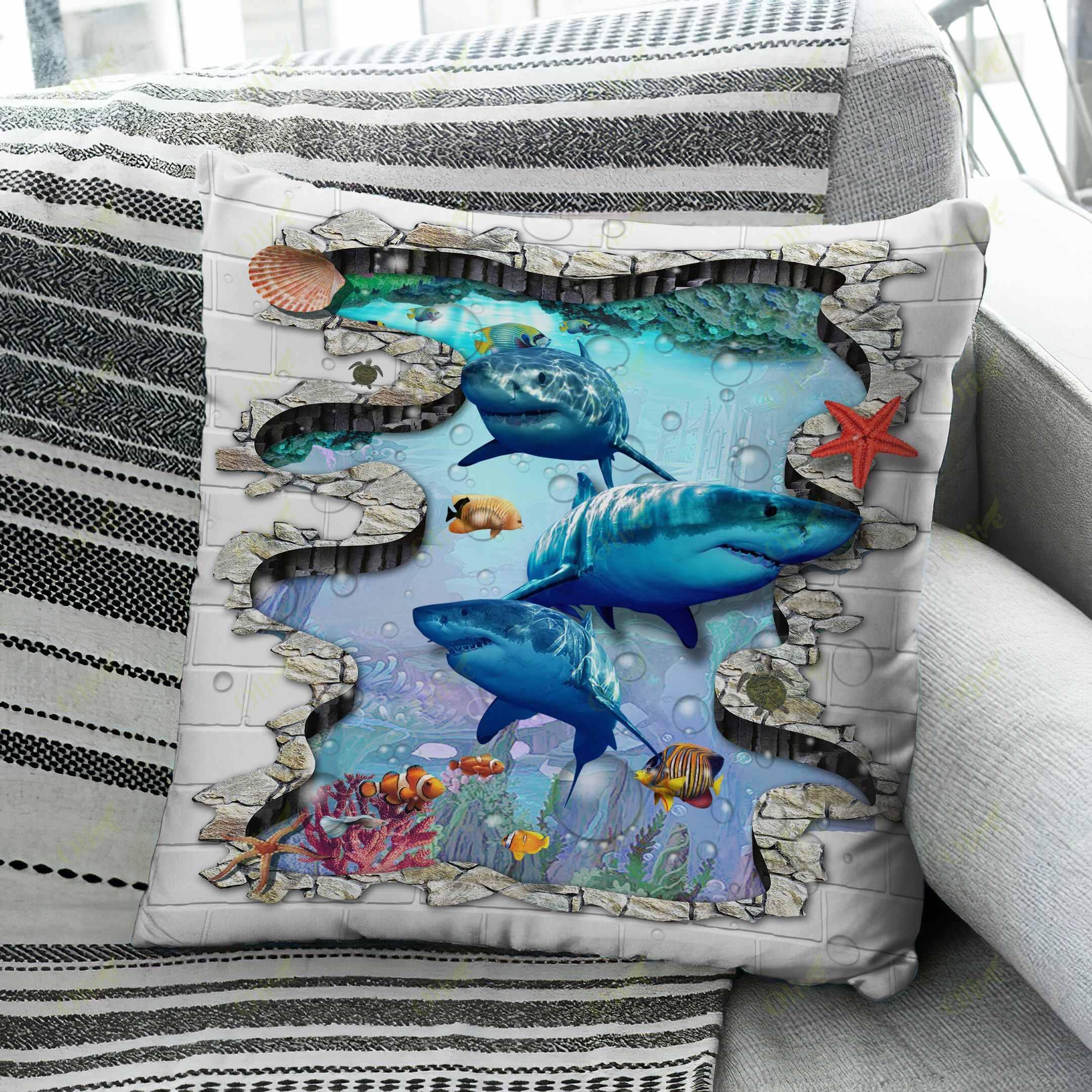 Amazing Shark Pillow Case, Pillow Sofa, Pillow Cover, Throw Pillow Covers