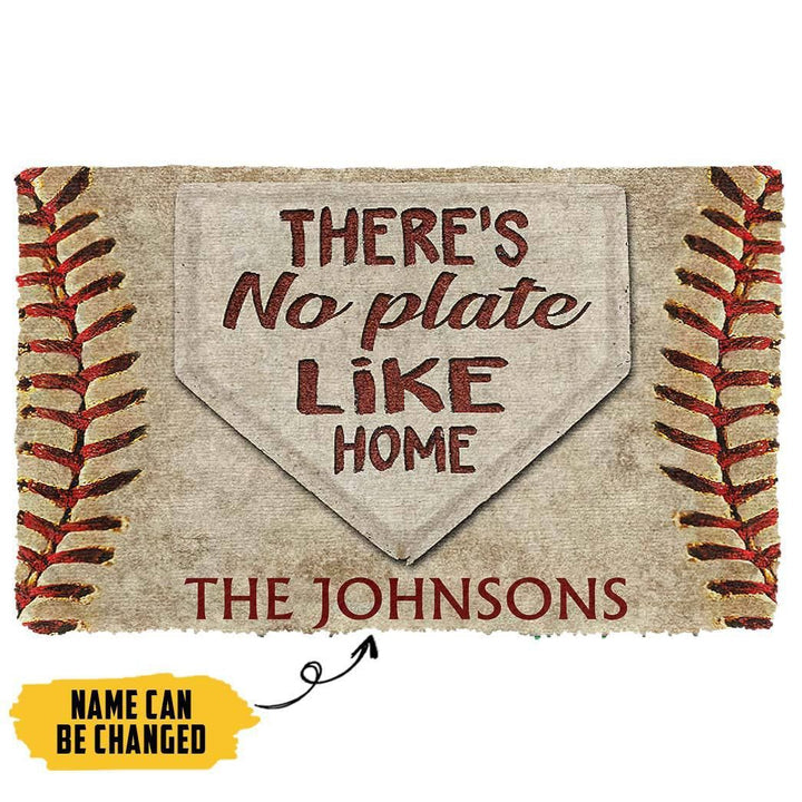 Waybackapparel There’S No Plate Like Home Custom Name 3D Doormat