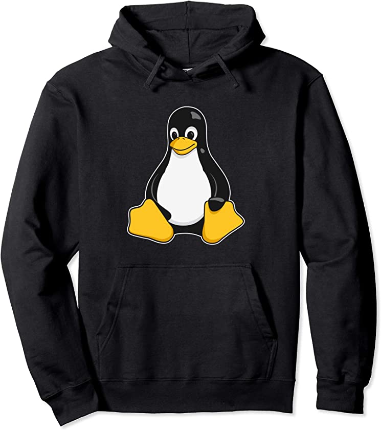 Linux Mascot Tux the Penguin Enhanced Black Gift Men Women Pullover Hoodie