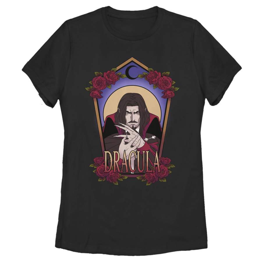 Castlevania Women’s Dracula Rose Frame  T Shirt